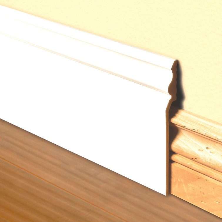 American Pro Decor 7/8 In. X 73/4 In. X 96 In. Unfinished PVC Baseboard Moulding Pro Pack 32